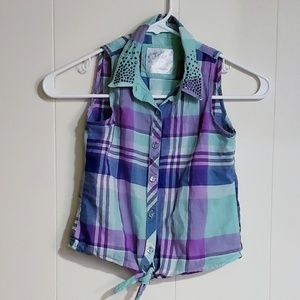 JUSTICE Girls -tie front button up vest